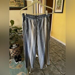 Striped linen/rayon pants